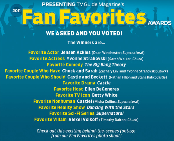 TV Guide Magazine's Fan Favorites Awards 2011